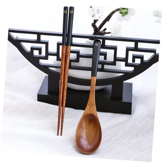 Foto 4 | Foto 4 | Juego De Cubiertos Feltechelectr, Cucharas De Madera De Estilo Japonés, 3 Juegos - Venta Internacional.