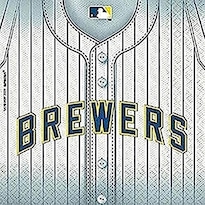 Servilletas De Fiesta Amscan Milwaukee Brewers De 6,5 X 6,5 Cm, Paquete De 36 - Venta Internacional.