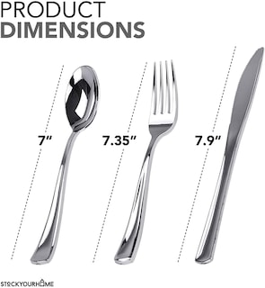 Foto 5 | Foto 5 | Tenedores Desechables De Plástico Stock Your Home 125 Plateados 18 Cm - Venta Internacional.