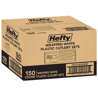 Foto 1 | Foto 1 | Juego De Cubiertos Hefty Envuelto Individualmente En Plástico Blanco 150 Unidades - Venta Internacional.