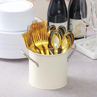 Foto 5 | Foto 5 | Tenedores Desechables De Plástico 100 Unidades Dorados Para Fiestas Aozita - Venta Internacional.