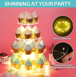 Foto 4 | Foto 4 | Xtellar Exhibidor De Postres Y Cupcakes Acrílico Premium, 4 Niveles Con Iluminación Led