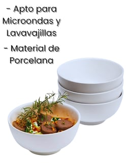Foto 4 | Foto 4 | Tazones Bowl Elegante Cereal Italo Porcelana Blanco 500ml Home4pk