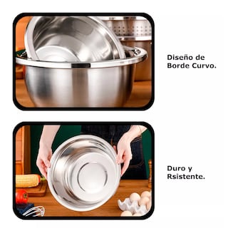 Foto 3 | Foto 3 | Juego De 6 Tazones Bowl De Acero Inoxidable Para Mezclar Plata