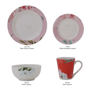 Foto 6 | Foto 6 | Vajilla de Porcelana Crown Baccara Lory 16 Piezas