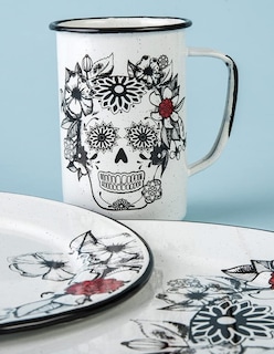 Foto 6 | Foto 6 | Vajilla Tradicional De Peltre Cinsa Edición Calaveras Blanca 12 Piezas