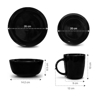 Foto 5 | Foto 5 | Vajilla De Ceramica 16 Piezas Color Negro