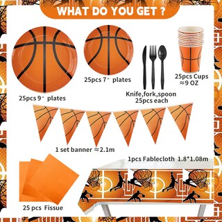 Foto 2 | Foto 2 | Paquete Vajilla Desechable De Fiesta Basquetbol 25 Personas