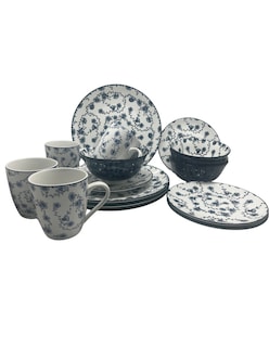 Foto 1 | Foto 1 | Vajilla 16 Piezas Cerámica Elegante Royal Haus Resistent 3a110 Azul Flores