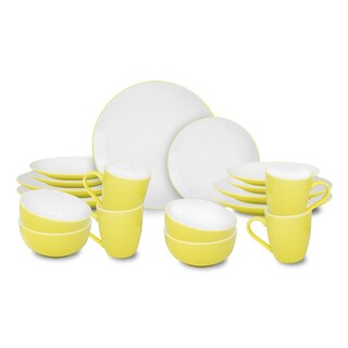 Foto 1 | Foto 1 | Vajilla Elin Para 4 Personas - Ceramica Amarillo/ Blanco 16 Piezas