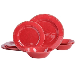 Foto 1 | Foto 1 | Juego De Vajilla Gibson Home Mauna De Plástico Melamínico, 12 Piezas, Rojo - Venta Internacional.