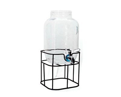 Foto 1 | Foto 1 | Vitrolero De Vidrio Dispensador De Bebidas Con Base Hierro 8 Litros Bluelander