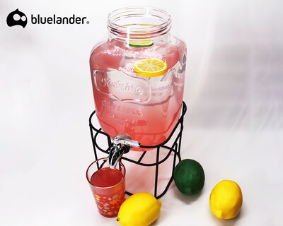Foto 4 | Foto 4 | Vitrolero De Vidrio Dispensador De Bebidas Con Base Hierro 8 Litros Bluelander