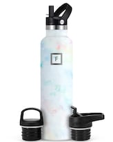 Botella De Agua Iron °flask Para Acampar Y Senderismo, 700 Ml, Perla, Con 3 Tapas - Venta Internacional.