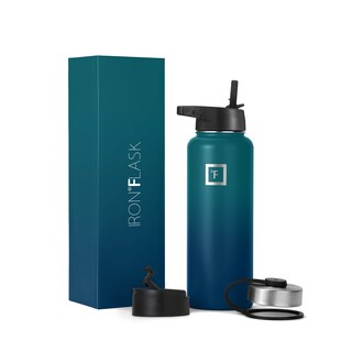 Foto 1 | Foto 1 | Botella De Agua Iron °flask Para Acampar Y Hacer Senderismo De 1,2 L Con 3 Tapas Con Pajitas - Venta Internacional.