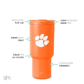 Foto 2 | Foto 2 | Vaso Simple Modern Clemson Tigers De Acero Inoxidable De 900 Ml - Venta Internacional.