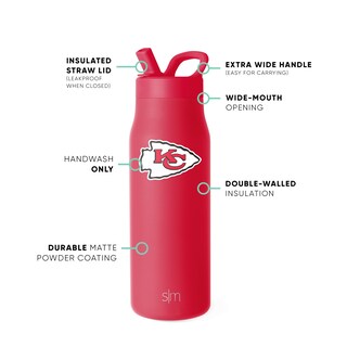 Foto 3 | Foto 3 | Botella De Agua Simple Y Moderna De Los Kansas City Chiefs De La Nfl, 500 Ml - Venta Internacional.