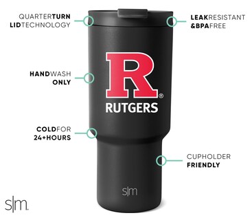 Foto 2 | Foto 2 | Vaso Simple Modern Rutgers Scarlet Knights De 900 Ml - Venta Internacional.