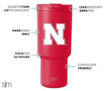 Foto 2 | Foto 2 | Vaso Simple Modern Nebraska Cornhuskers De Acero Inoxidable De 900 Ml - Venta Internacional.