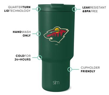 Foto 2 | Foto 2 | Vaso Simple Modern Nhl Minnesota Wild De 900 Ml Con Tapa Y Pajita - Venta Internacional.