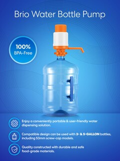 Foto 2 | Foto 2 | Bomba De Agua Brio Universal Manual Para Botellas De 8 A 23 Litros Color Naranja - Venta Internacional.