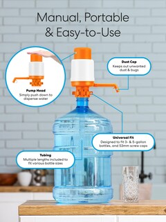 Foto 6 | Foto 6 | Bomba De Agua Brio Universal Manual Para Botellas De 8 A 23 Litros Color Naranja - Venta Internacional.