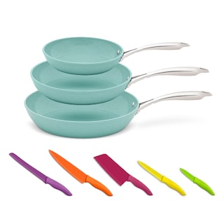 Foto 1 | Foto 1 | Juego de Sartenes Jade Cook con Cuchillos Multicolor