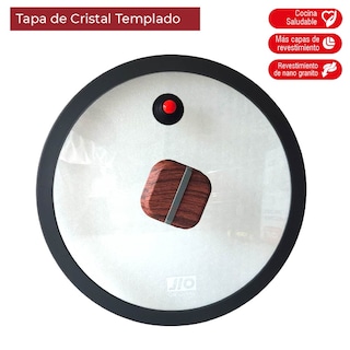 Foto 8 | Foto 8 | Sartén con Tapa Antiadherente Cubierta de Granito Mango Tipo Madera