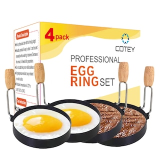 Foto 2 | Foto 2 | Juego De Anillos Para Huevos Cotey De Acero Inoxidable De 3.5 Pulgadas Con Mango De Silicona - Venta Internacional.
