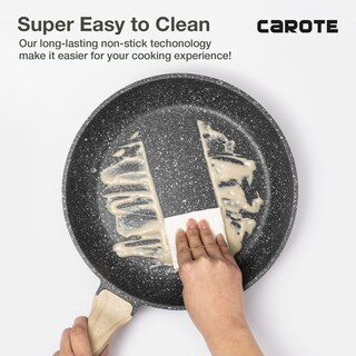 Foto 3 | Foto 3 | Sartén Carote De Granito Antiadherente Con Tapa De Cristal De 30 Cm - Venta Internacional.