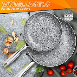 Foto 6 | Foto 6 | Juego De Sartenes Michelangelo De Granito Antiadherente De 2 Piezas Con Tapa - Venta Internacional.