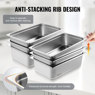 Foto 5 | Foto 5 | Sartén De Vapor Antiatascos Hotel Pans Vevor, Tamaño Completo, De 6 Pulgadas De Profundidad - Venta Internacional.