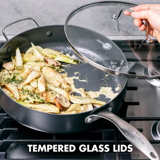 Foto 2 | Foto 2 | Sartén Greenpan Canterbury De Cerámica Anodizada Dura De 5 Cuartos De Galón, Color Negro - Venta Internacional.