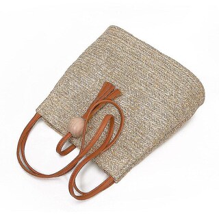 Foto 3 | Foto 3 | Bolso Tipo Bandolera Huoguo Hecha A Mano De Punto De Paja - Venta Internacional.