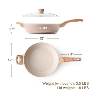 Foto 6 | Foto 6 | Sartén Sensarte De Cerámica Antiadherente De 30 Cm Con Tapa De 5 Litros Para Inducción - Venta Internacional.