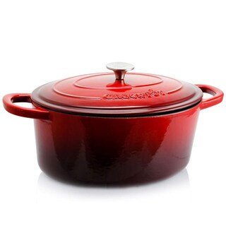 Foto 1 | Foto 1 | Olla Crock-Pot de Hierro Fundido Esmaltado Artesanal Roja 7 Cuartos de Galón - Venta Internacional