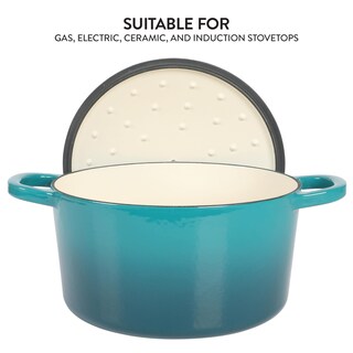 Foto 4 | Foto 4 | Oven Dutch Oven Crock-pot Artisan Redonda 6 Litros Color Verde Azulado Esmaltada - Venta Internacional