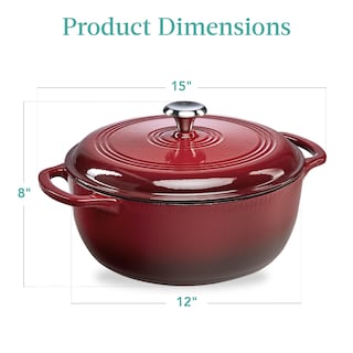 Foto 7 | Foto 7 | Olla Best Choice Products Hierro Fundido Esmaltado 7,5 L Rojo - Venta Internacional
