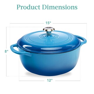 Foto 7 | Foto 7 | Olla Best Choice Products Hierro Fundido Esmaltado 7,5 L Azul - Venta Internacional