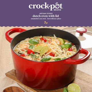 Foto 2 | Foto 2 | Oven Holandés Crock-pot Artisan De Hierro Fundido De 7 Litros Con Tapa De Borasilicato - Venta Internacional.