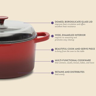 Foto 3 | Foto 3 | Oven Holandés Crock-pot Artisan De Hierro Fundido De 7 Litros Con Tapa De Borasilicato - Venta Internacional.