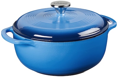Foto 1 | Foto 1 | Dutch Oven Lodge, Hierro Fundido Esmaltado De 4.5 Cuartos De Galón, Azul Caribeño - Venta Internacional.