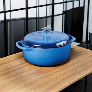 Foto 5 | Foto 5 | Dutch Oven Lodge, Hierro Fundido Esmaltado De 4.5 Cuartos De Galón, Azul Caribeño - Venta Internacional.