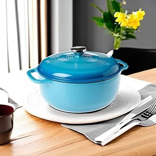 Foto 4 | Foto 4 | Dutch Oven Lodge, Hierro Fundido Esmaltado, 6 Cuartos De Galón, Azul Aciano - Venta Internacional.