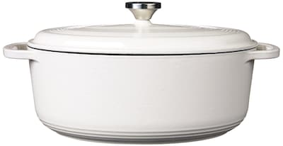 Foto 2 | Foto 2 | Ostra Ovalada De Hierro Fundido Esmaltado De 7 Cuartos De Galón De Dutch Oven Lodge, Color Blanco - Venta Internacional.