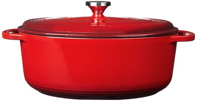 Foto 2 | Foto 2 | Dutch Oven Lodge, 7 Cuartos De Galón, Hierro Fundido Esmaltado, Ovalado, Rojo - Venta Internacional.