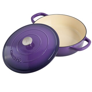 Foto 3 | Foto 3 | Braiser Crock-pot, Hierro Fundido Esmaltado Artesanalmente, 5 Litros, Color Violeta Lavanda - Venta Internacional.