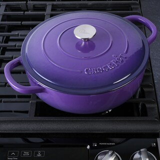 Foto 6 | Foto 6 | Braiser Crock-pot, Hierro Fundido Esmaltado Artesanalmente, 5 Litros, Color Violeta Lavanda - Venta Internacional.