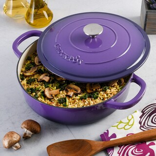 Foto 7 | Foto 7 | Braiser Crock-pot, Hierro Fundido Esmaltado Artesanalmente, 5 Litros, Color Violeta Lavanda - Venta Internacional.