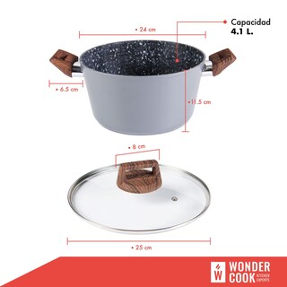 Foto 3 | Foto 3 | Cacerola Wonder Cook color Gris 24 cm